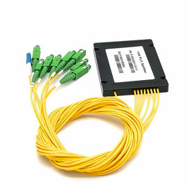 1x8 PLC Optical Cord Splitter , Optical Wire Splitter For Rack Mounted Fiber Terminal Box
