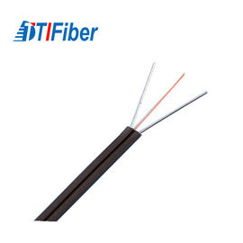 Ftth Drop Fiber Optic Network Cable Single Mode With Steel Wire / FRP Strength Member