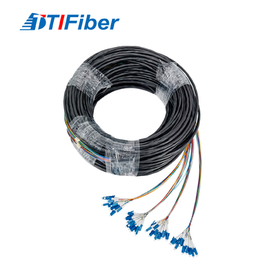 LC SM 48 Core Waterproof Fiber Optic Pigtail Patch Cord For FTTH FTTX